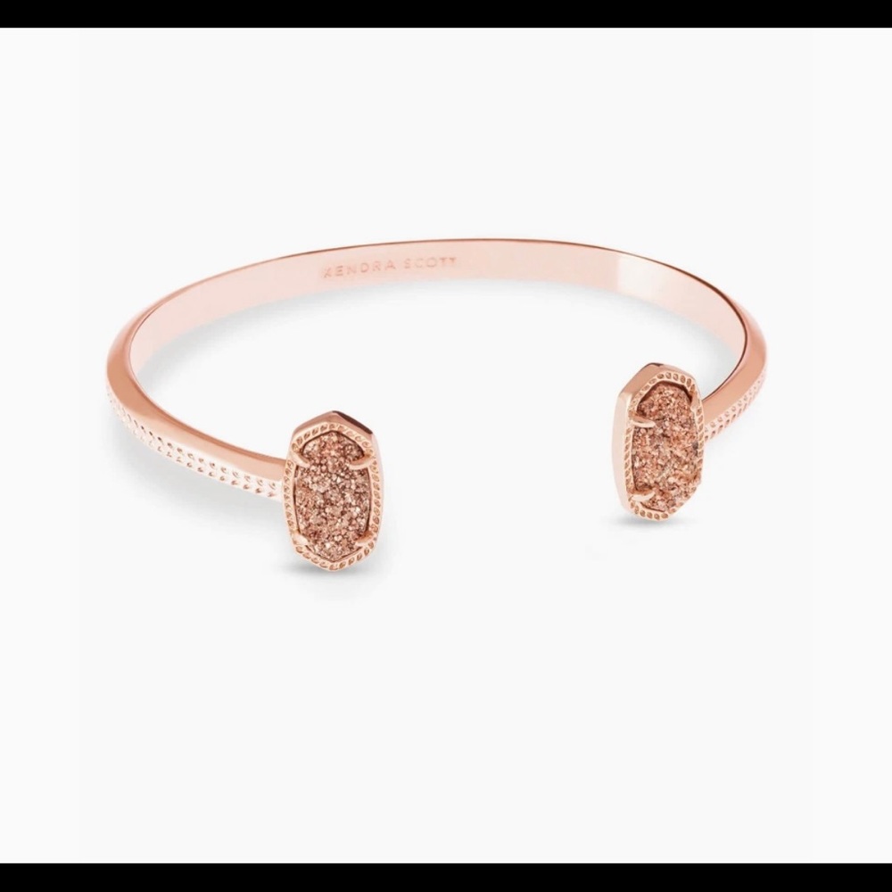 Kendra Scott Elton Rose Gold Cuff Bracelet in Rose Gold Drusy